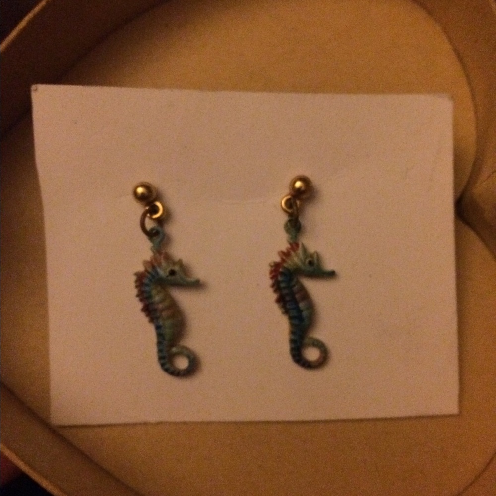 Pair of vintage seahorse earrings